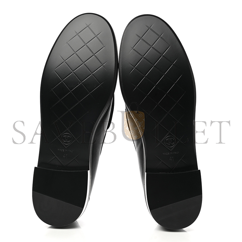 CHANEL LEATHER FLATS IN BLACK G36646 X01000 94305